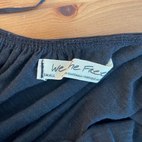Free People Spring Break One Shoulder Top Size Small Black Cotton - Picture 10 of 11